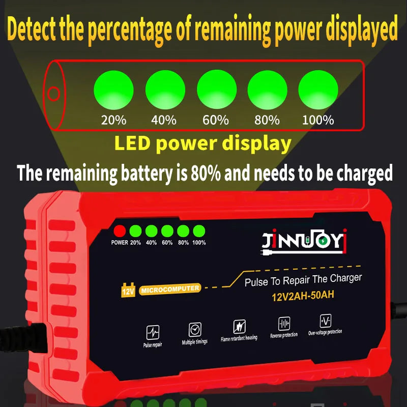 Car & Motorcycle Battery Charger – 12V Intelligent Repair
