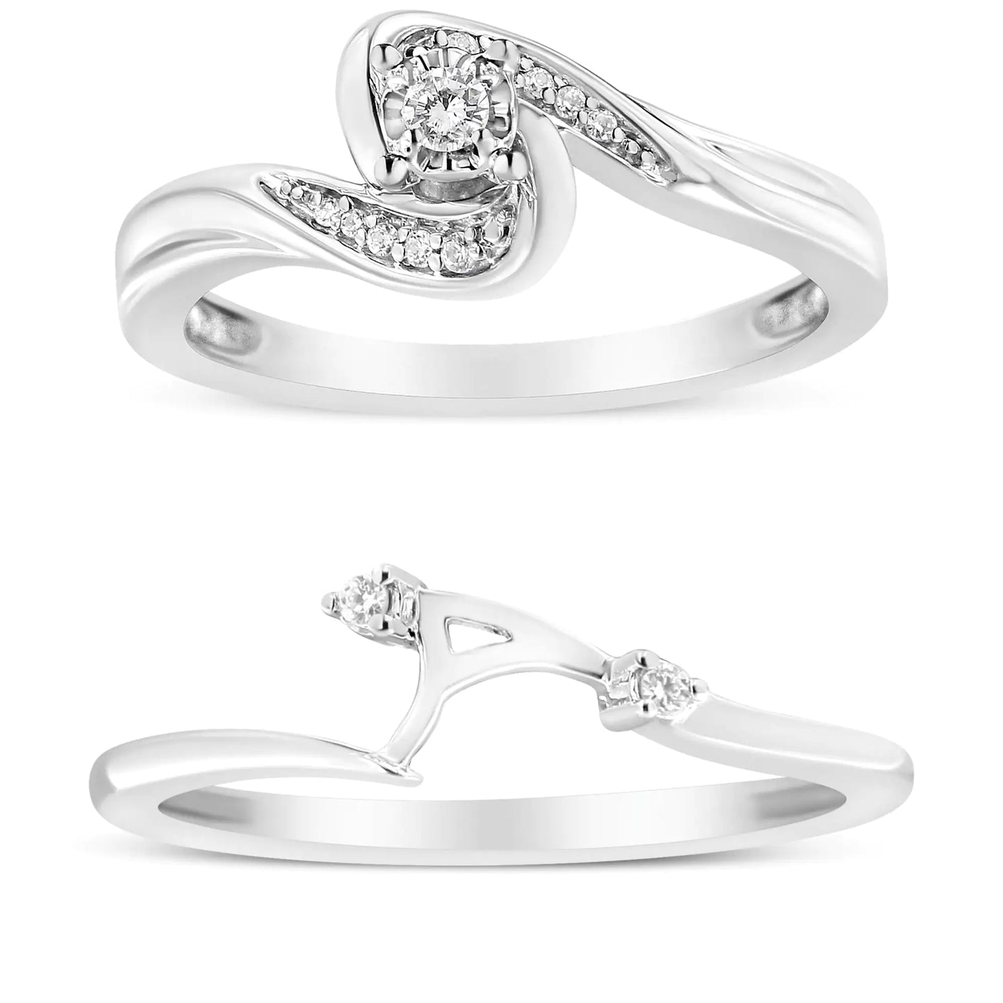 Sterling Silver Diamond Bridal Set – Elegant & Timeless