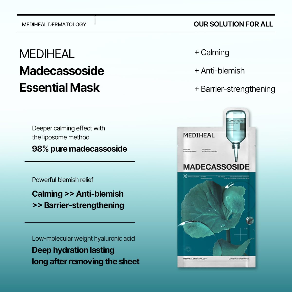 [Korean Face Mask] Mediheal Madecassoside Sheet Mask – Hydrate & Soothe