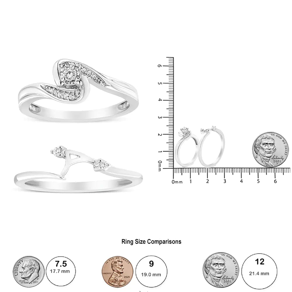 Sterling Silver Diamond Bridal Set – Elegant & Timeless