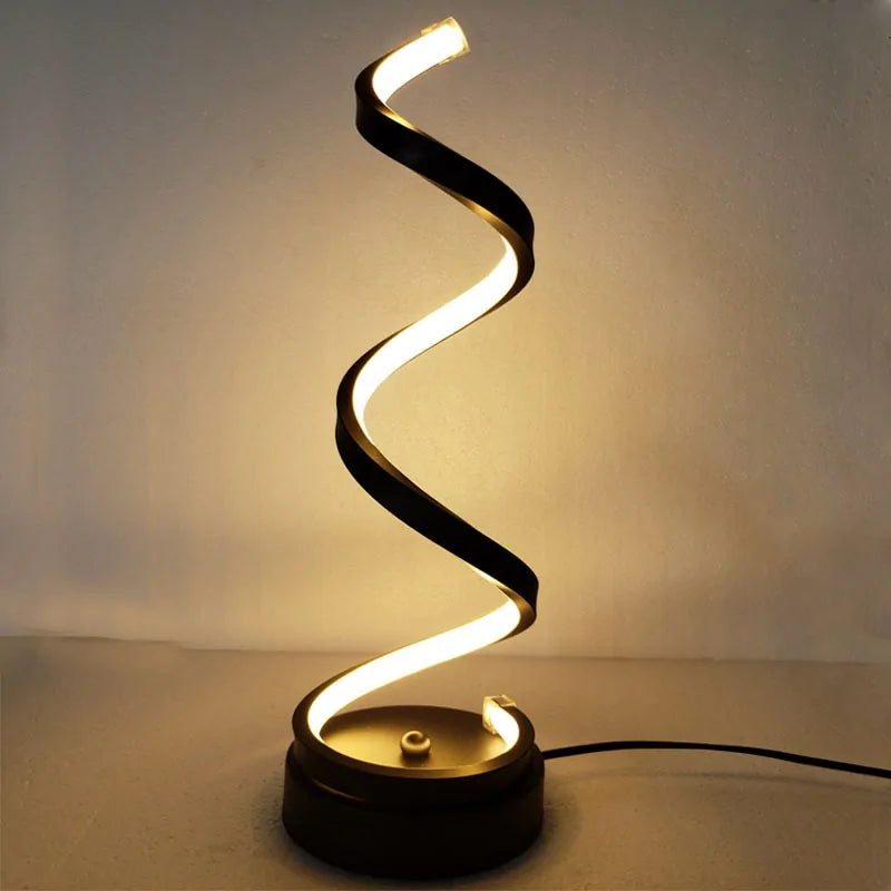 Modern Curved LED Spiral Desk Lamp – Sleek, Elegant & Functional