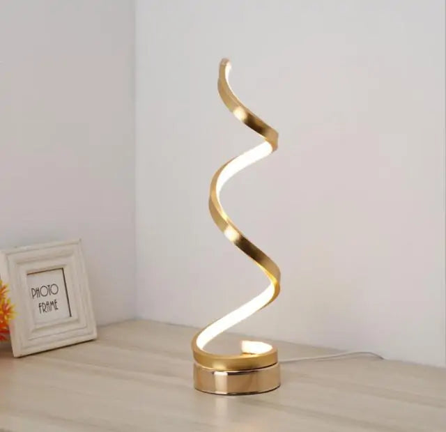 Modern Curved LED Spiral Desk Lamp – Sleek, Elegant & Functional