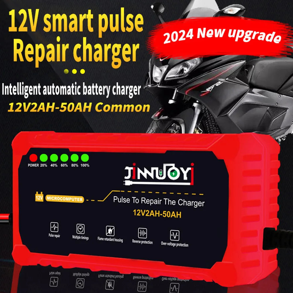 Car & Motorcycle Battery Charger – 12V Intelligent Repair