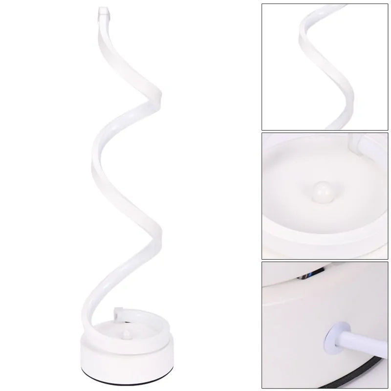 Modern Curved LED Spiral Desk Lamp – Sleek, Elegant & Functional