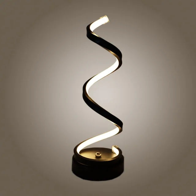 Modern Curved LED Spiral Desk Lamp – Sleek, Elegant & Functional