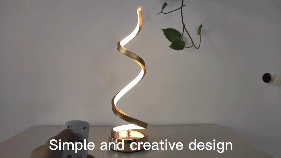 Modern Curved LED Spiral Desk Lamp – Sleek, Elegant & Functional